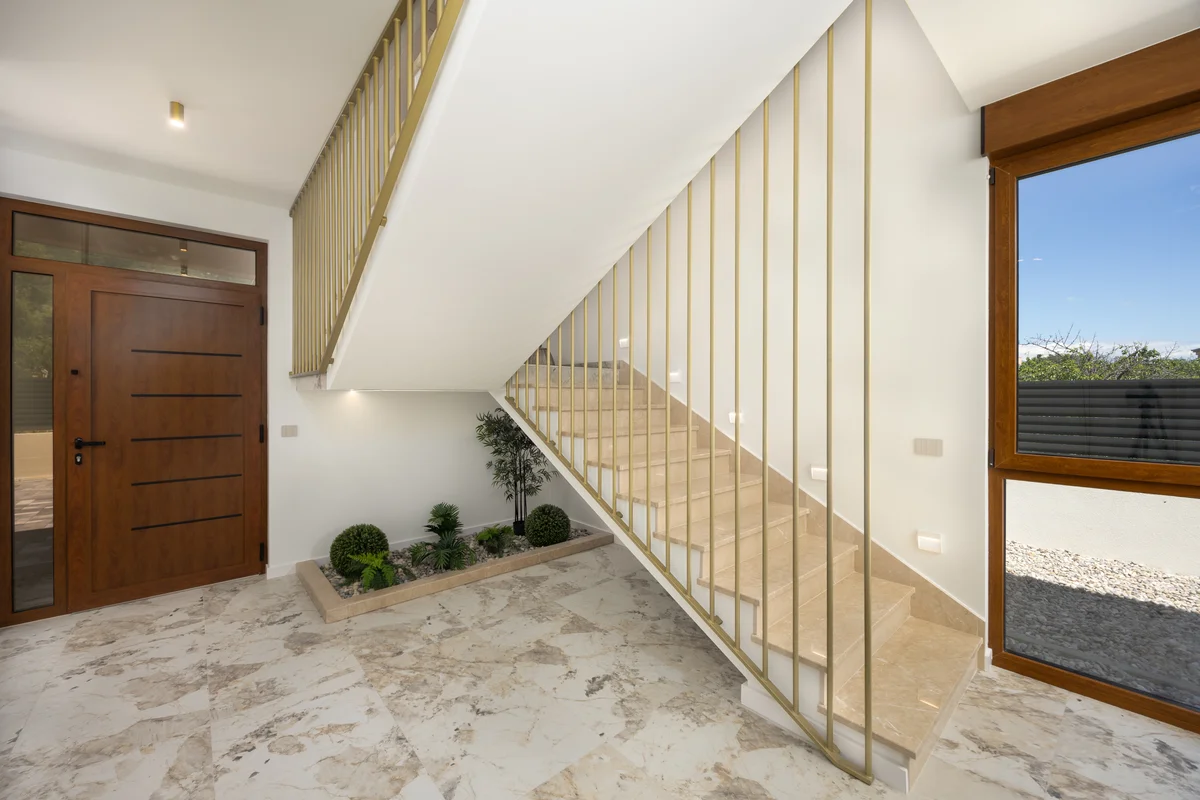 a large white and yellow building